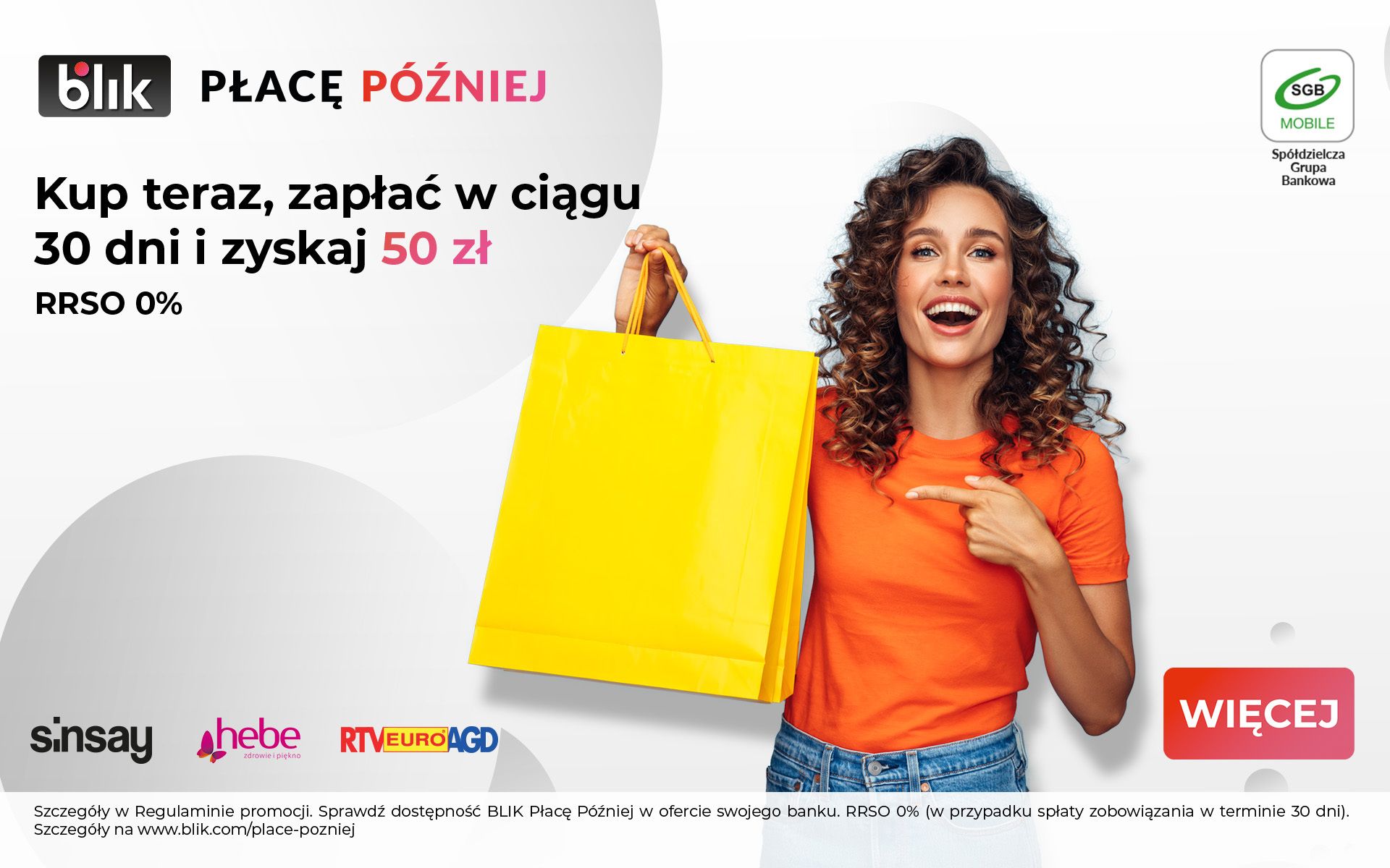 Blik Płacę Później, Promocja, Banki SGB, Kobieta, Zakupy online